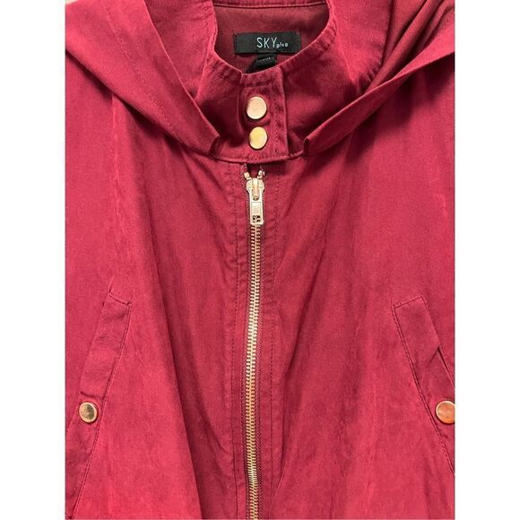 SKY Plus Burgundy Light Weight Hooded Jacket sz 1X - Picture 2 of 6
